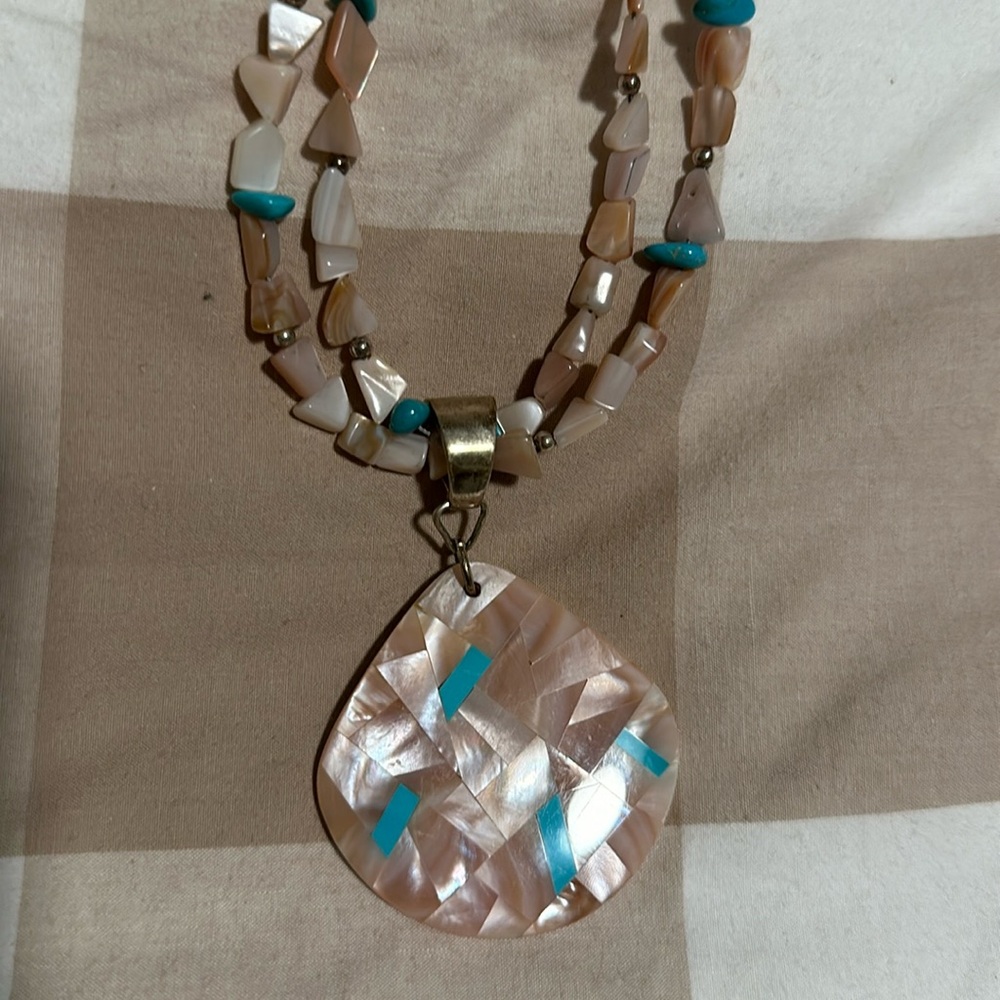 Mother of Pearl and Turquoise Necklace